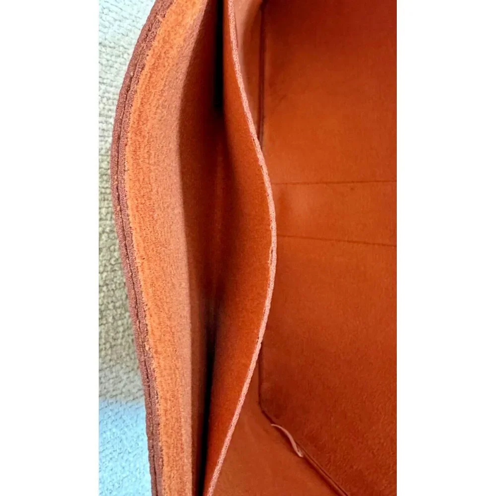 Vince Camuto Tote Brown Pebbled Vegan Leather Black Stripe CarryAll Shoulder Bag - Picture 7 of 8